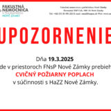 Oznámenie o konaní taktického cvičenia vo Fakultnej nemocnici s poliklinikou v Nových Zámkoch